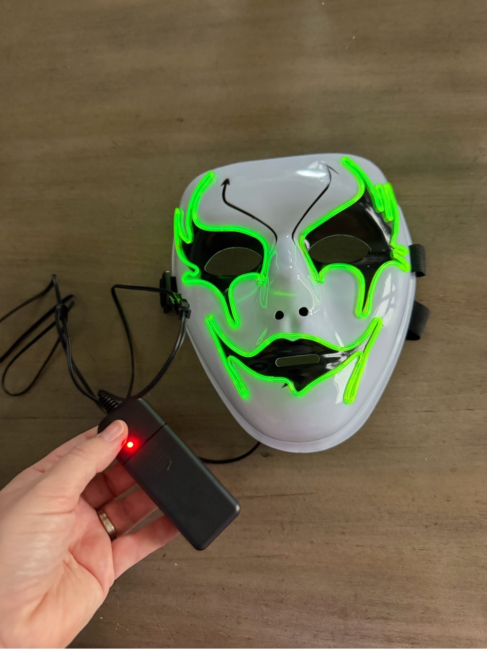 LED Light Up Halloween Mask Green Neon Purge Style Multiple Flash Modes Costume